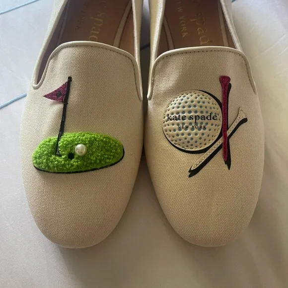 Kate Spade Cream Golf design Flats for Effortless Elegance - Picture 2 of 4